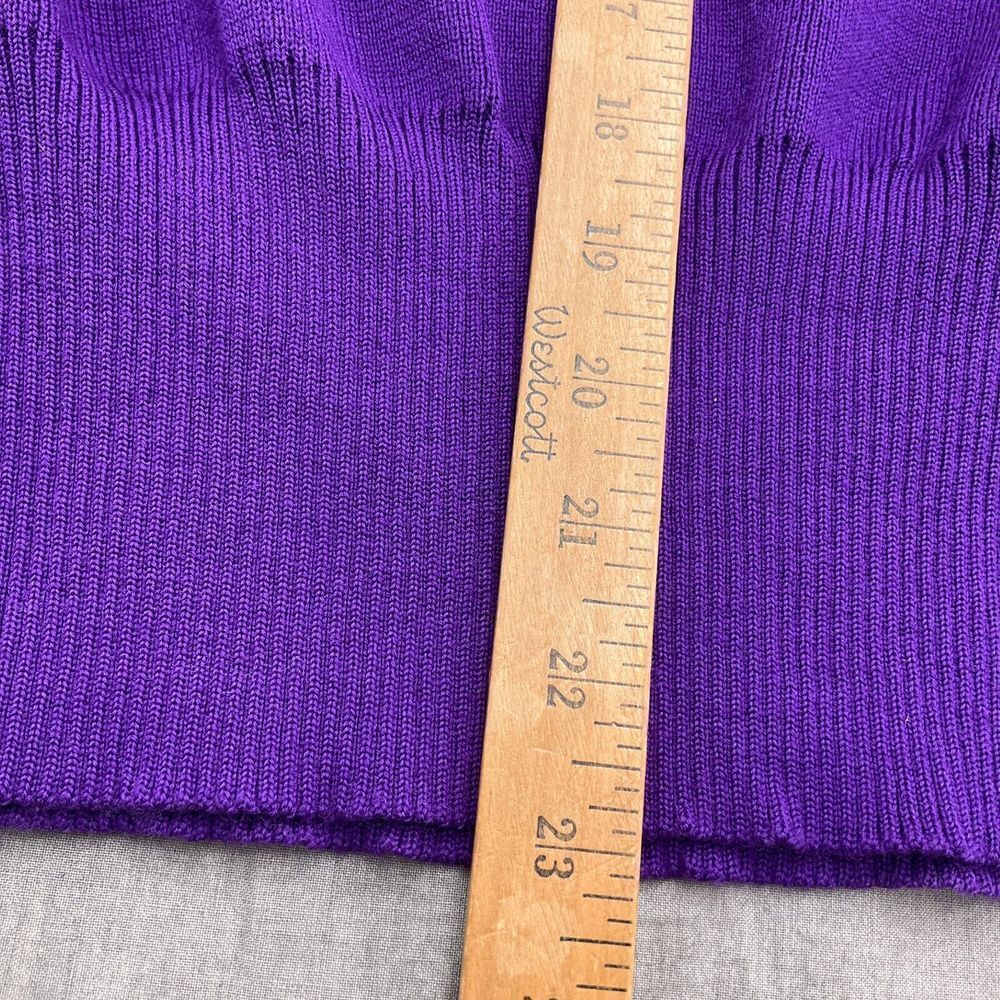 Meister Sweater Women Large Purple Gold Embroidery Dohman Wool Acrylic VTG - Picture 9 of 11